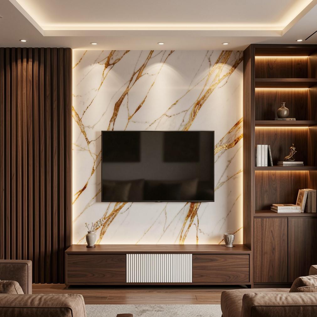 Fabricación en melamina de clósets, centros de entretenimiento y muebles modulares para el hogar en Panamá Oeste por Métrico Panamá.