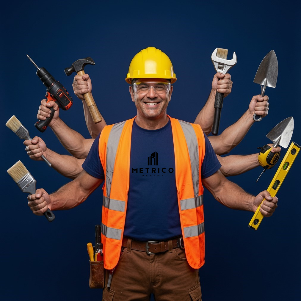 Servicios técnicos residenciales y comerciales de plomería, electricidad, albañilería, soldadura, techos, impermeabilización, baldosas, cielo rasos, gypsum, PVC, pintura y acabados en general en La Chorrera por Métrico Panamá.